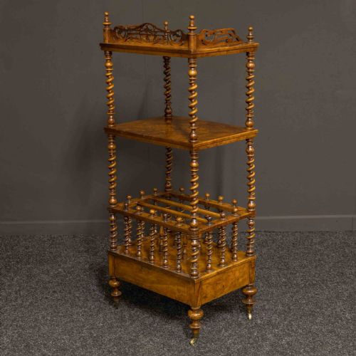 MID VICTORIAN WALNUT WHATNOTCANTERBURY - ADDITIONAL PHOTO 4