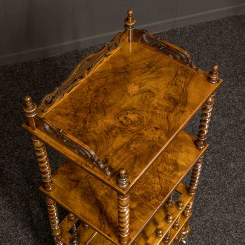 MID VICTORIAN WALNUT WHATNOTCANTERBURY - ADDITIONAL PHOTO 5