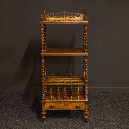 MID VICTORIAN WALNUT WHATNOTCANTERBURY - ADDITIONAL PHOTO 10