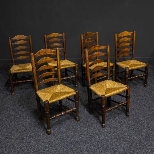 SET OF EIGHT 19TH CENTURY LADDERBACK CHAIRS - ADDITIONAL PHOTO 4