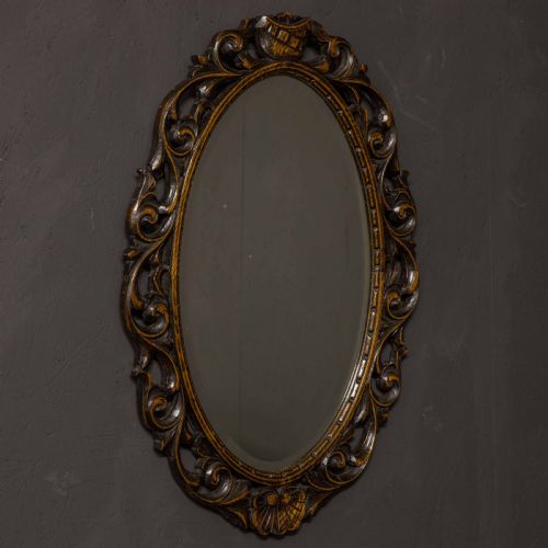 EDWARDIAN CARVED OAK MIRROR - ADDITIONAL PHOTO 1