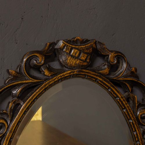 EDWARDIAN CARVED OAK MIRROR - ADDITIONAL PHOTO 3