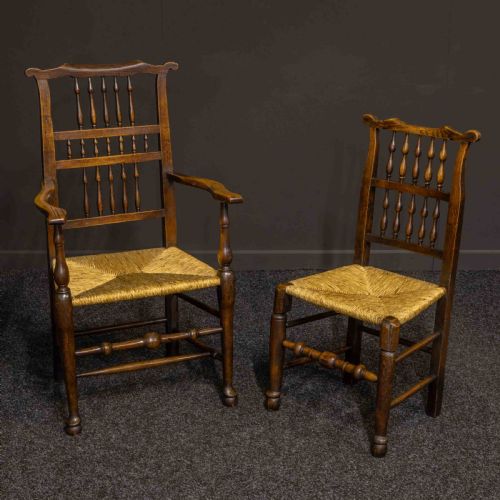 SET OF TWELVE LANCASHIRE SPINDLEBACK CHAIRS - ADDITIONAL PHOTO 1