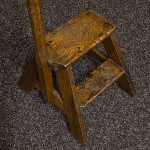 VICTORIAN MAHOGANY LIBRARY STEPS - ADDITIONAL PHOTO 5