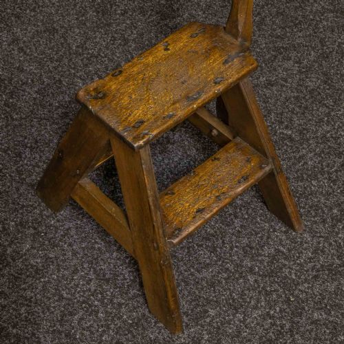 VICTORIAN MAHOGANY LIBRARY STEPS - ADDITIONAL PHOTO 6