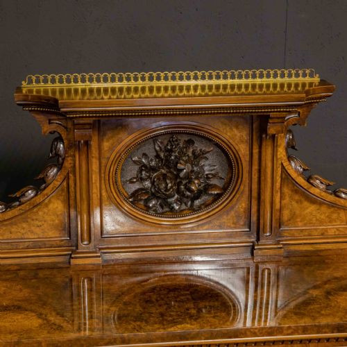 MID VICTORIAN BURR WALNUT BOOKCASE - ADDITIONAL PHOTO 3