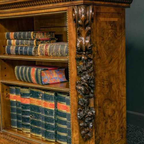 MID VICTORIAN BURR WALNUT BOOKCASE - ADDITIONAL PHOTO 5