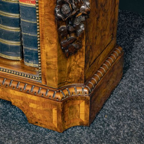 MID VICTORIAN BURR WALNUT BOOKCASE - ADDITIONAL PHOTO 6