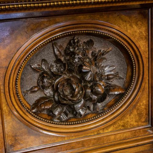 MID VICTORIAN BURR WALNUT BOOKCASE - ADDITIONAL PHOTO 9