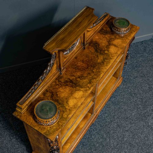 MID VICTORIAN BURR WALNUT BOOKCASE - ADDITIONAL PHOTO 12