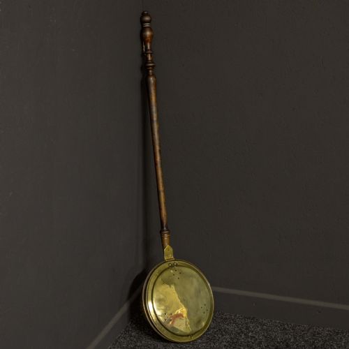 victorian brass warming pan - CATEGORY: ANTIQUE MISCELLANEOUS - DATED VICTORIAN