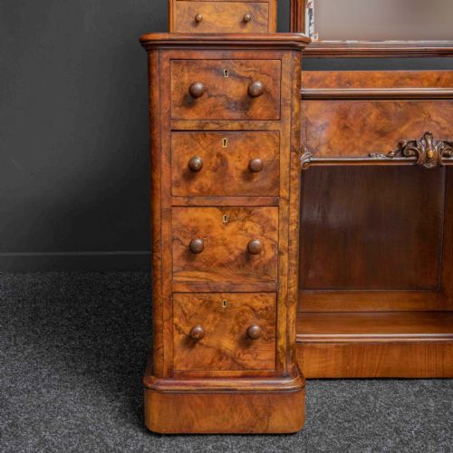 MID VICTORIAN BURR WALNUT DRESSING TABLE - ADDITIONAL PHOTO 4