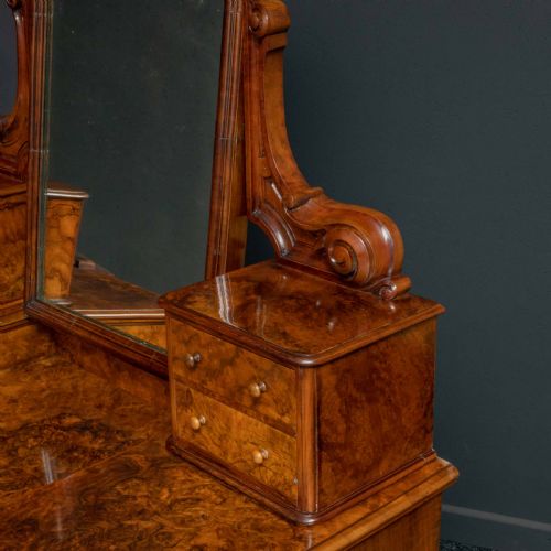 MID VICTORIAN BURR WALNUT DRESSING TABLE - ADDITIONAL PHOTO 13