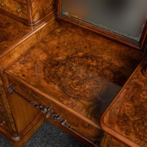 MID VICTORIAN BURR WALNUT DRESSING TABLE - ADDITIONAL PHOTO 15