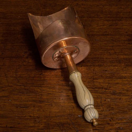 VICTORIAN COPPER CORN SCOOP WITH BONE HANDLE - ADDITIONAL PHOTO 1