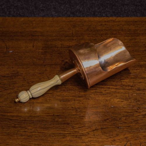 VICTORIAN COPPER CORN SCOOP WITH BONE HANDLE - ADDITIONAL PHOTO 2