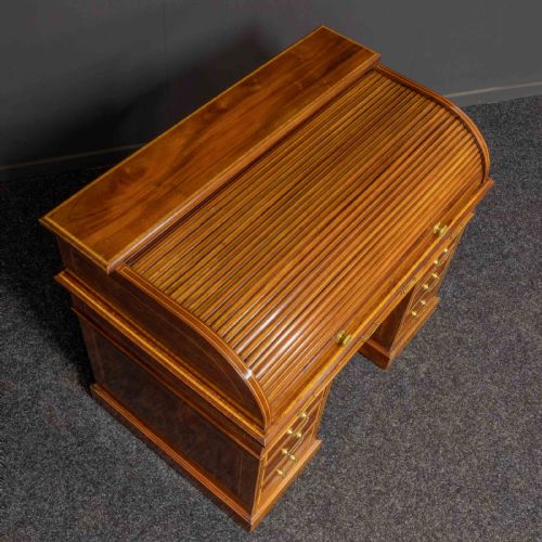EDWARDIAN MAHOGANY INLAID DESK BY MAPLES - ADDITIONAL PHOTO 6