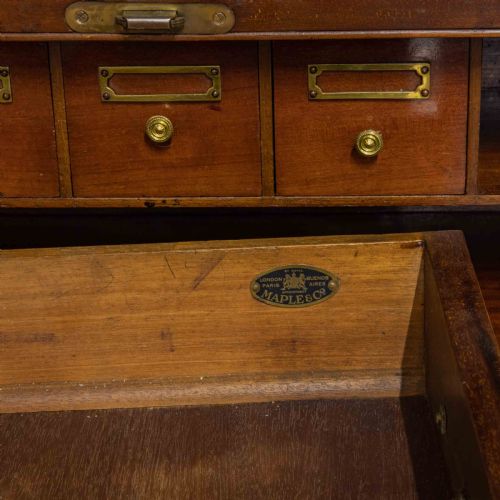 EDWARDIAN MAHOGANY INLAID DESK BY MAPLES - ADDITIONAL PHOTO 14
