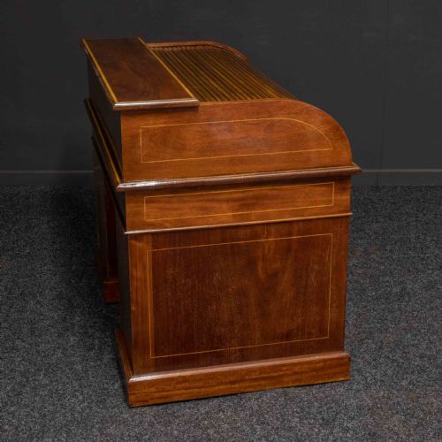 EDWARDIAN MAHOGANY INLAID DESK BY MAPLES - ADDITIONAL PHOTO 17