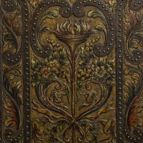VICTORIAN EMBOSSED LEATHER SCREEN - ADDITIONAL PHOTO 6