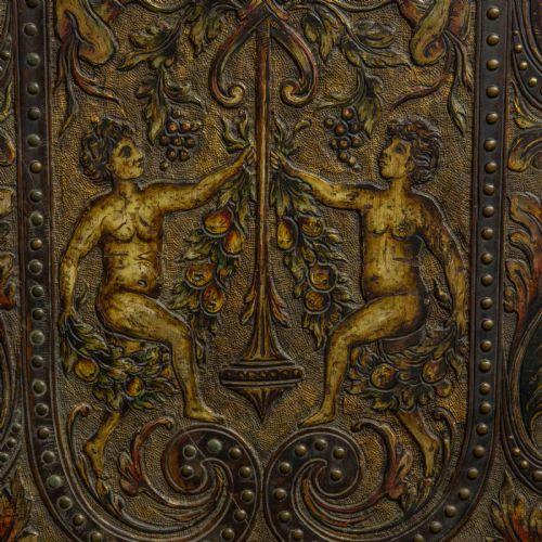 VICTORIAN EMBOSSED LEATHER SCREEN - ADDITIONAL PHOTO 7