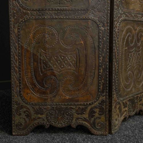 VICTORIAN EMBOSSED LEATHER SCREEN - ADDITIONAL PHOTO 12