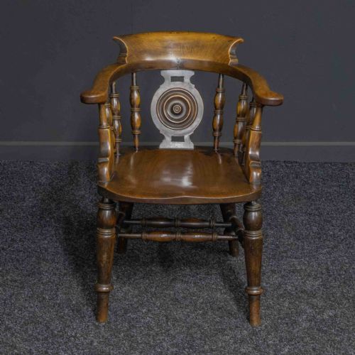 victorian elm and fruitwood club chair - CATEGORY: ANTIQUE CHAIRS - DATED VICTORIAN