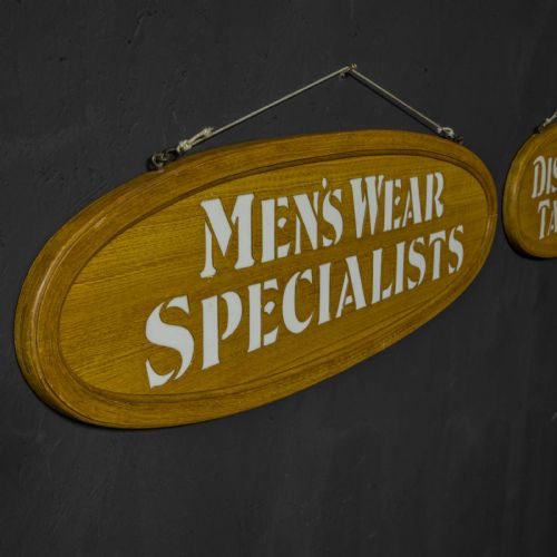 PAIR OF EDWARDIAN OAK FRAMED TAILORS SIGNS - ADDITIONAL PHOTO 5