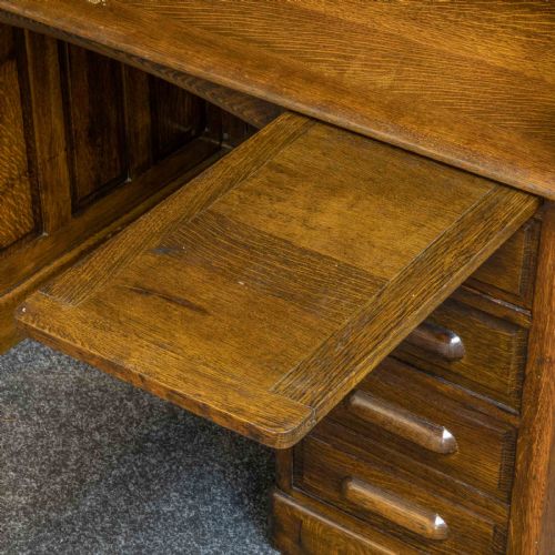 EDWARDIAN OAK ROLL TOP DESK - ADDITIONAL PHOTO 7
