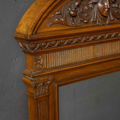 VICTORIAN WALNUT HALL MIRROR - ADDITIONAL PHOTO 1