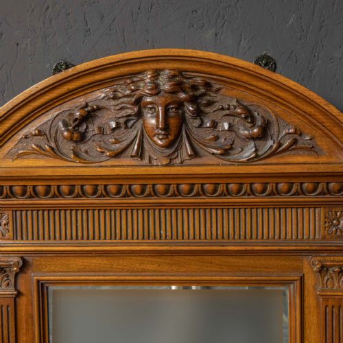 VICTORIAN WALNUT HALL MIRROR - ADDITIONAL PHOTO 2