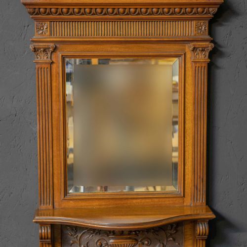VICTORIAN WALNUT HALL MIRROR - ADDITIONAL PHOTO 5