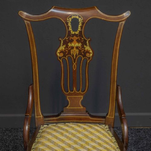 EDWARDIAN LADIES MAHOGANY REVOLVING CHAIR - ADDITIONAL PHOTO 4