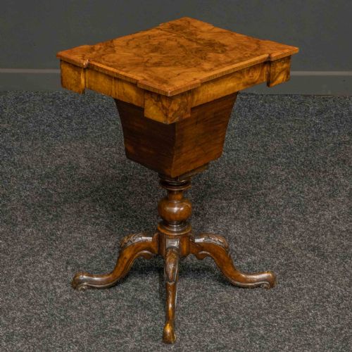 victorian walnut sewing table - CATEGORY: ANTIQUE TABLES - DATED VICTORIAN