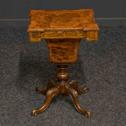 VICTORIAN WALNUT SEWING TABLE - ADDITIONAL PHOTO 9