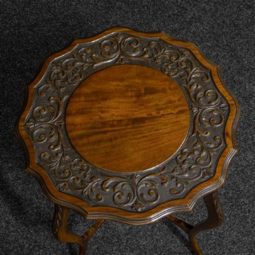 VICTORIAN MAHOGANY WINDOW TABLE - ADDITIONAL PHOTO 3