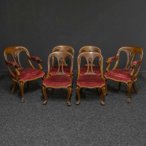 set of six victorian mahogany chairs - CATEGORY: ANTIQUE CHAIRS - DATED VICTORIAN