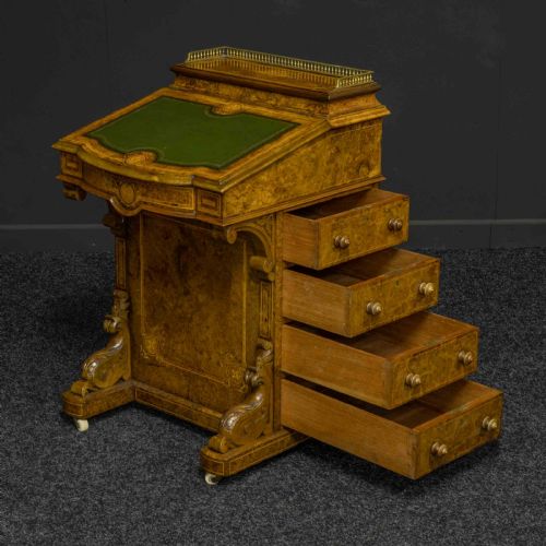 VICTORIAN WALNUT DAVENPORT - ADDITIONAL PHOTO 5