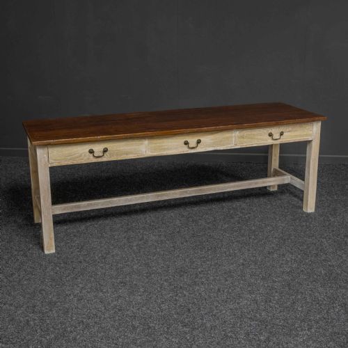 country style three drawer dining table - CATEGORY: ANTIQUE TABLES - DATED 1920