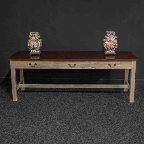 COUNTRY STYLE THREE DRAWER DINING TABLE - ADDITIONAL PHOTO 6