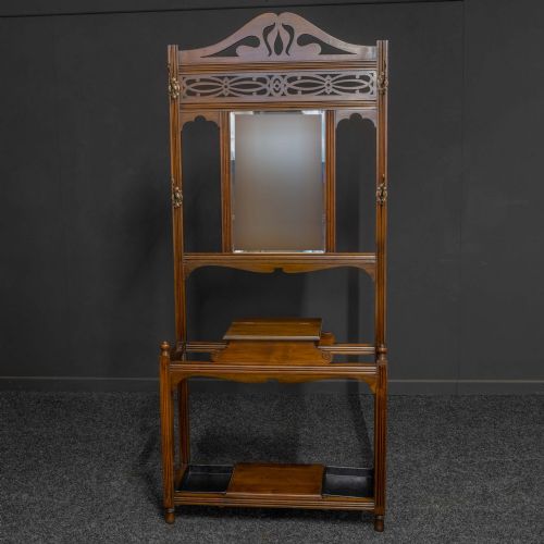 ART NOUVEAU WALNUT HALLSTAND - ADDITIONAL PHOTO 1