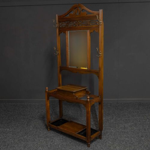 ART NOUVEAU WALNUT HALLSTAND - ADDITIONAL PHOTO 2