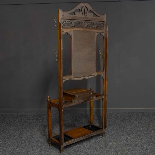 ART NOUVEAU WALNUT HALLSTAND - ADDITIONAL PHOTO 8
