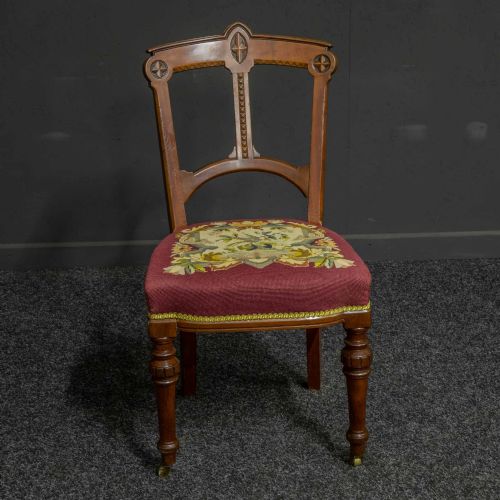 SET OF EIGHT ARTS AND CRAFTS MAHOGANY CHAIRS - ADDITIONAL PHOTO 8