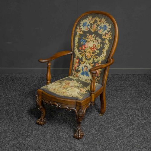 VICTORIAN ROSEWOOD ARMCHAIR - ADDITIONAL PHOTO 1