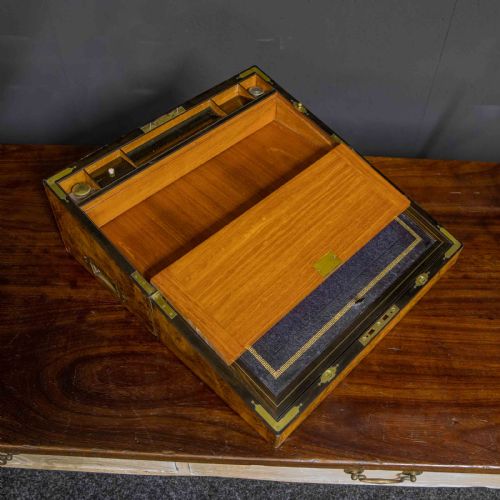 VICTORIAN BURR WALNUT WRITING BOX - ADDITIONAL PHOTO 10