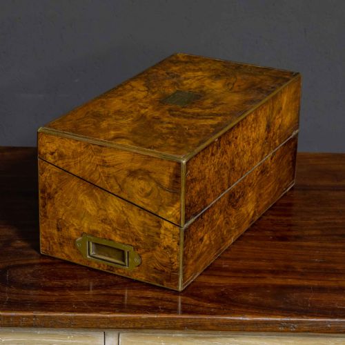 VICTORIAN BURR WALNUT WRITING BOX - ADDITIONAL PHOTO 13