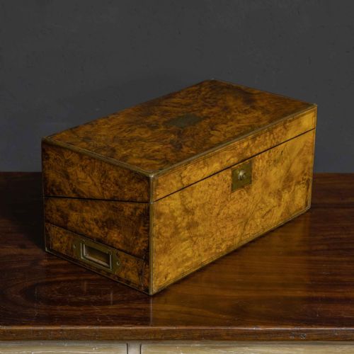 VICTORIAN BURR WALNUT WRITING BOX - ADDITIONAL PHOTO 14