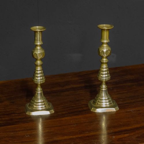 VICTORIAN BRASS CANDLESTICKS - ADDITIONAL PHOTO 4