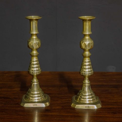 VICTORIAN BRASS CANDLESTICKS - ADDITIONAL PHOTO 6